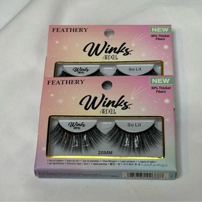 Ardell Winks So Lit False Eyelashes - 2 Pairs NWT Thick Black Lashes
