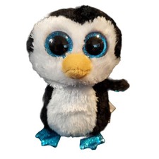 Ty Beanie Boo's Waddles The Baby Penguin Soft Cuddly Plush Toy 6" Blue Eyes Feet