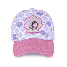 Milk&Moo Little Mermaid Glitter Adjustable Girls' Baseball Cap – Ages 4–6, Breat