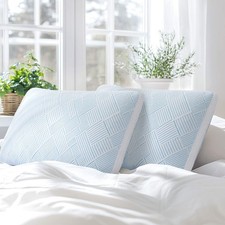 Shredded Memory Foam Cooling Soft Bamboo Viscose Pillows King Set of 2, Adjus...