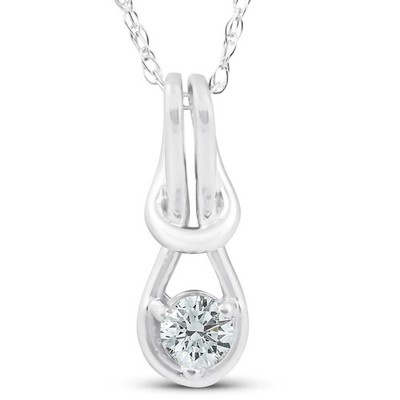 1,00 ct zertifizierter runder natürlicher weißer Diamant-Anhänger in 14 kt We...