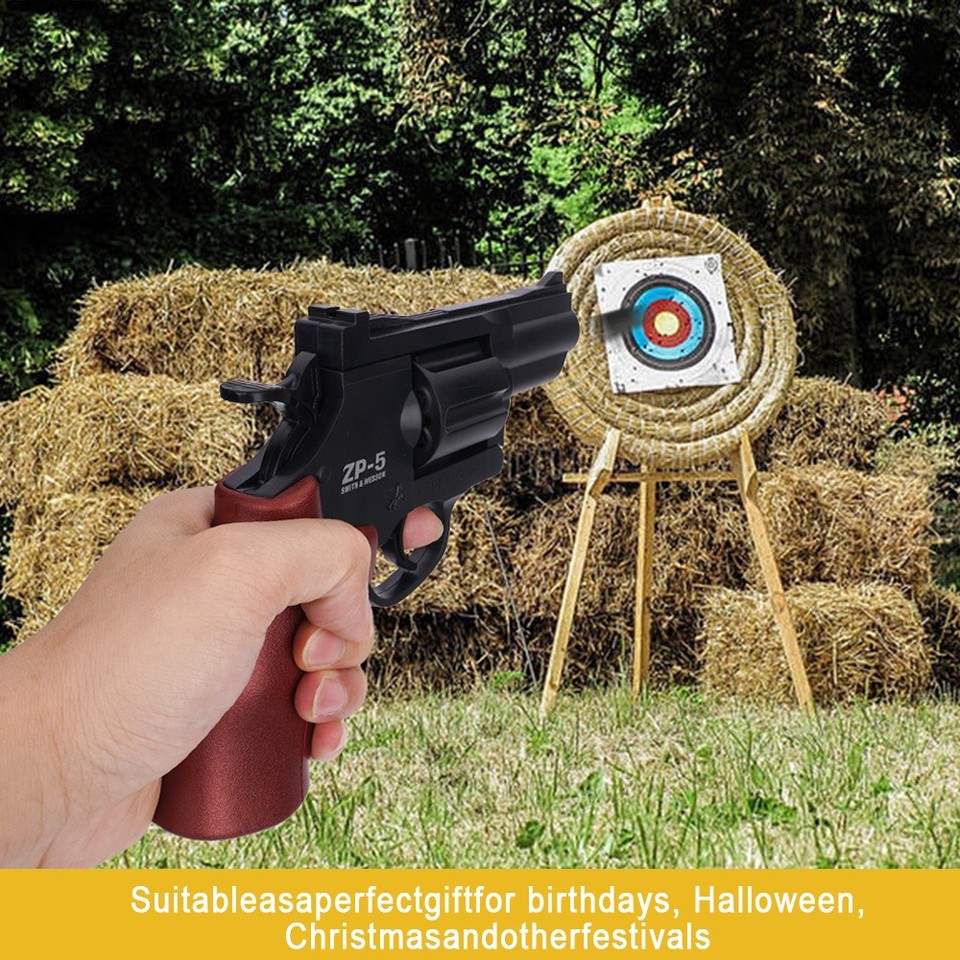 360° Rotating Toy Revolver Gun+12 Foam Soft Bullets Magazine HandGun ...