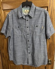 Woolrich Men's Blue Short Sleeve Button Down Shirt , Size MED, 100 Cotton