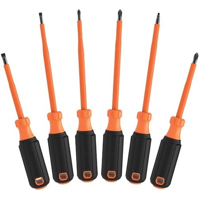Klein Tools 85076INS Insulated Screwdriver Set, Made in 6-Piece Orange
