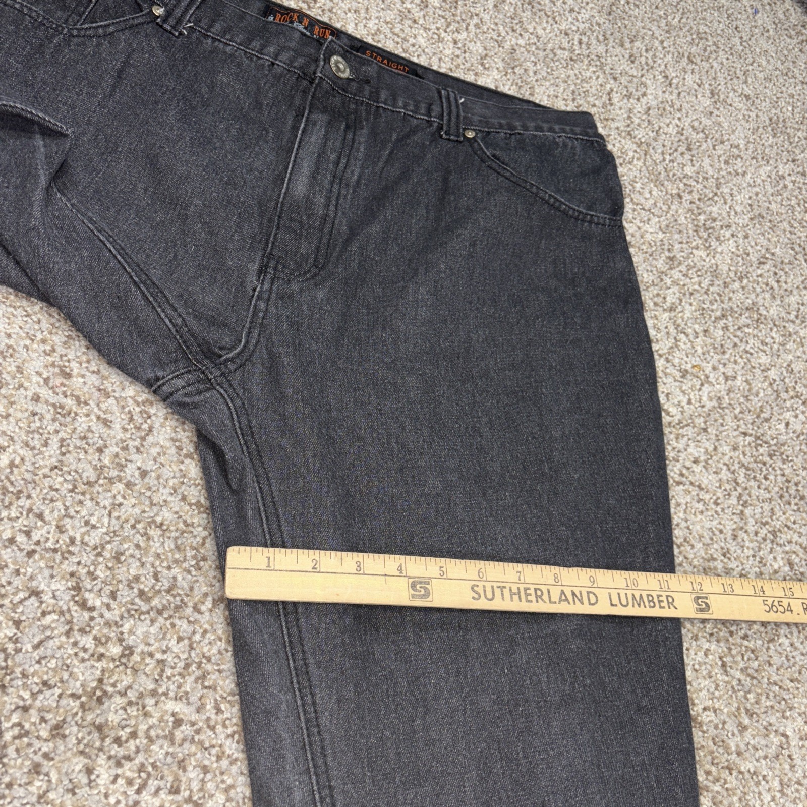 Rock N Run Classic Denim Black Wash Jeans Size 44x32 Fits 40 X 28 - View 11