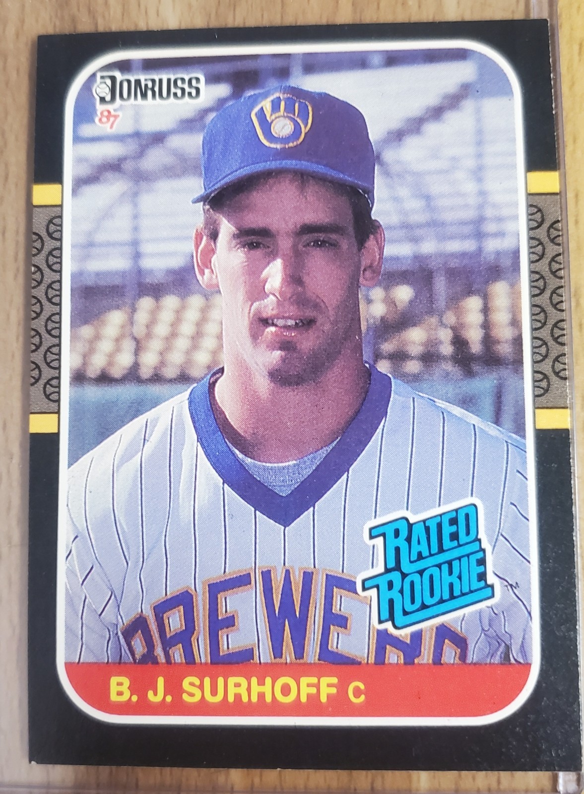 1987 Donruss #28 B.J. Surhoff - Rated Rookie RC Milwaukee Brewers