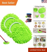 Mop Heads Replacements 3 Pack Microfiber Chenille Refill for Spin Mop Floor C...