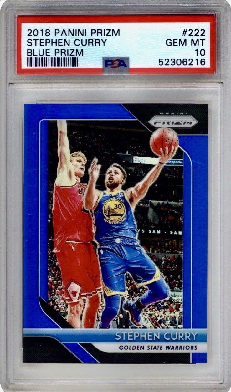 2018 Panini Prizm Stephen Curry Blue Prizm /199 PSA 10 GEM MINT Warriors