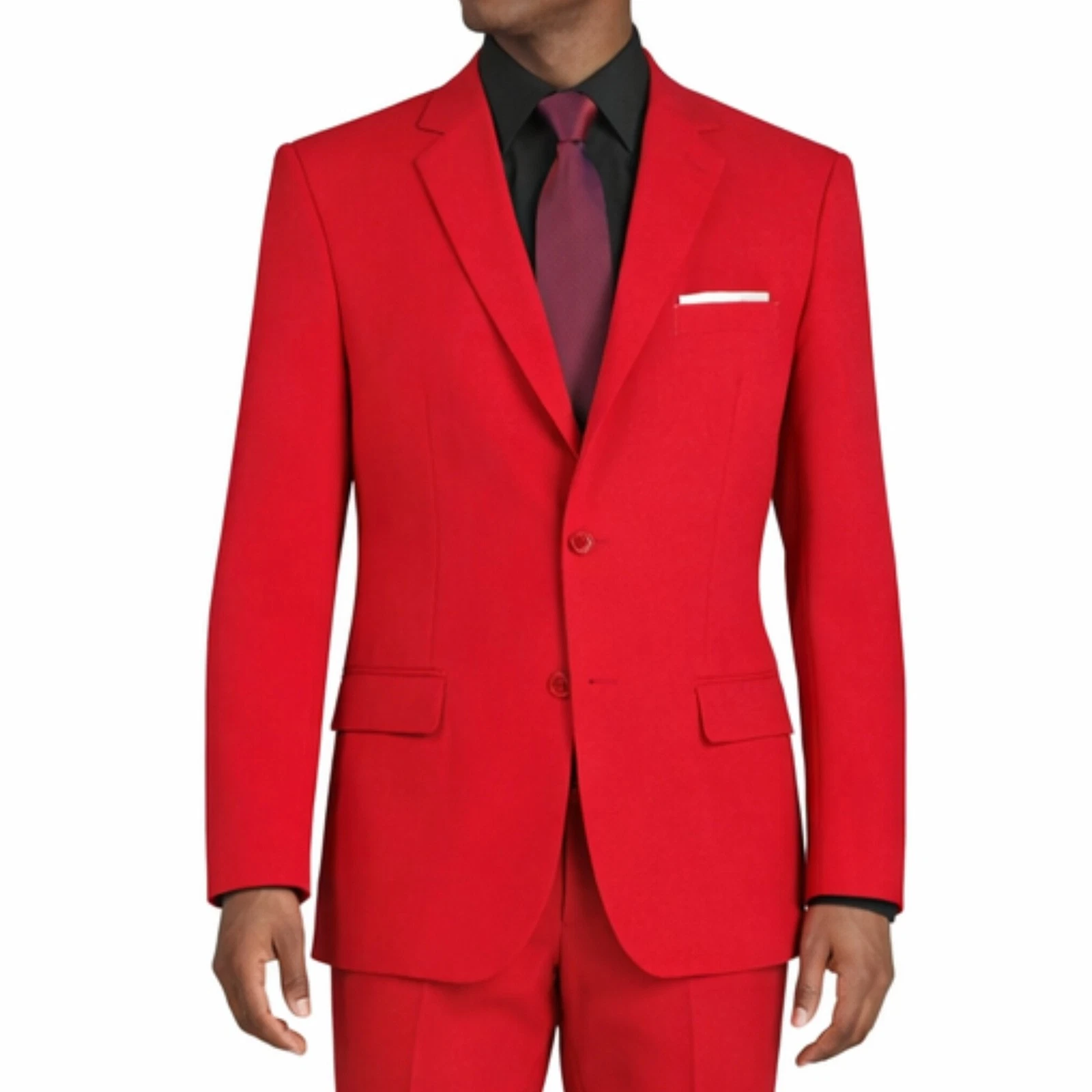 LUCCI Men's Red 2 Button Slim Fit Poplin Polyester Suit, 34S-56L - NEW
Opens in a new window or tab