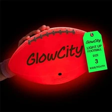 Glow in the Dark Football - Size 3/6 Light up Ball Gifts for Kids, Teens & Adult
