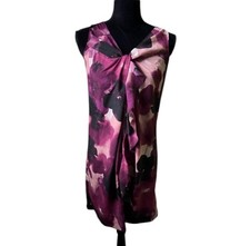 Ann Taylor LOFT Womens Purple Watercolor Floral Shift Dress 4P