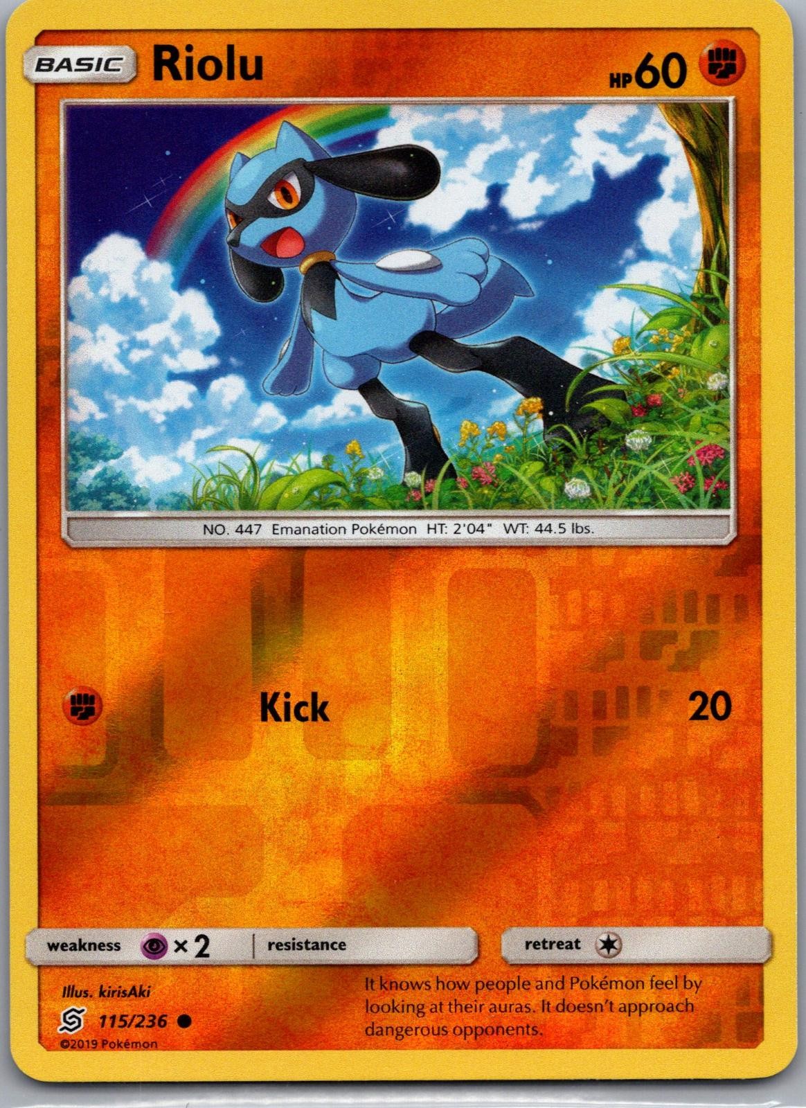 Riolu 115/236 Common Unified Minds Pokemon Reverse Holo Lightly Played