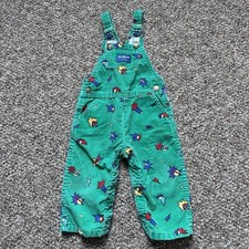 Vintage OshKosh B Gosh Overalls Corduroy 24M Rocket Ships