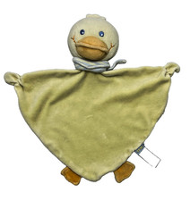 TCM Yellow Duck baby Security blanket Blue Back Velour Soother Lovey Nunu