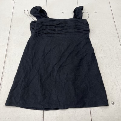 black emerson dress abercrombie Women's The A&F Emerson Poplin Puff Sleeve Midi Dress in Black Print | Size XS TALL
