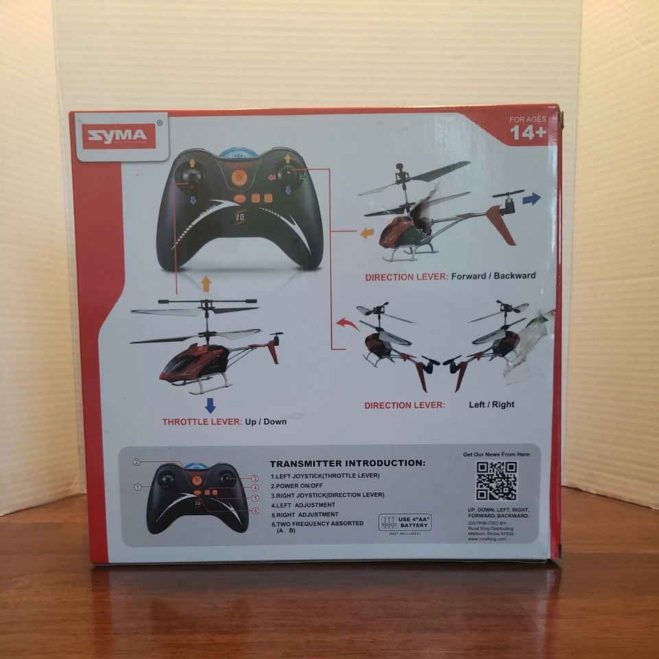 New Syma Speed S5 Red Remote Control HELICOPTER Gyroscope 3 Channel Toy Ages 14+ - Image 2 of 4