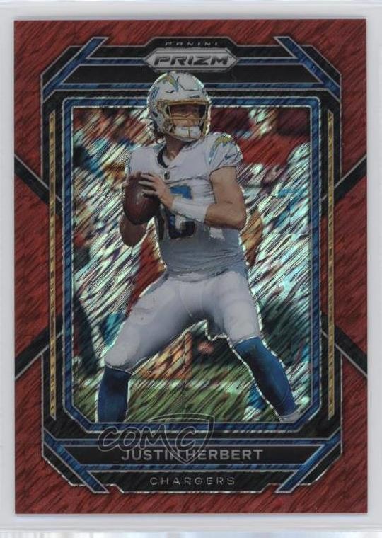 2022 Panini Prizm Red Shimmer Prizm 27/35 Justin Herbert #149 13sa