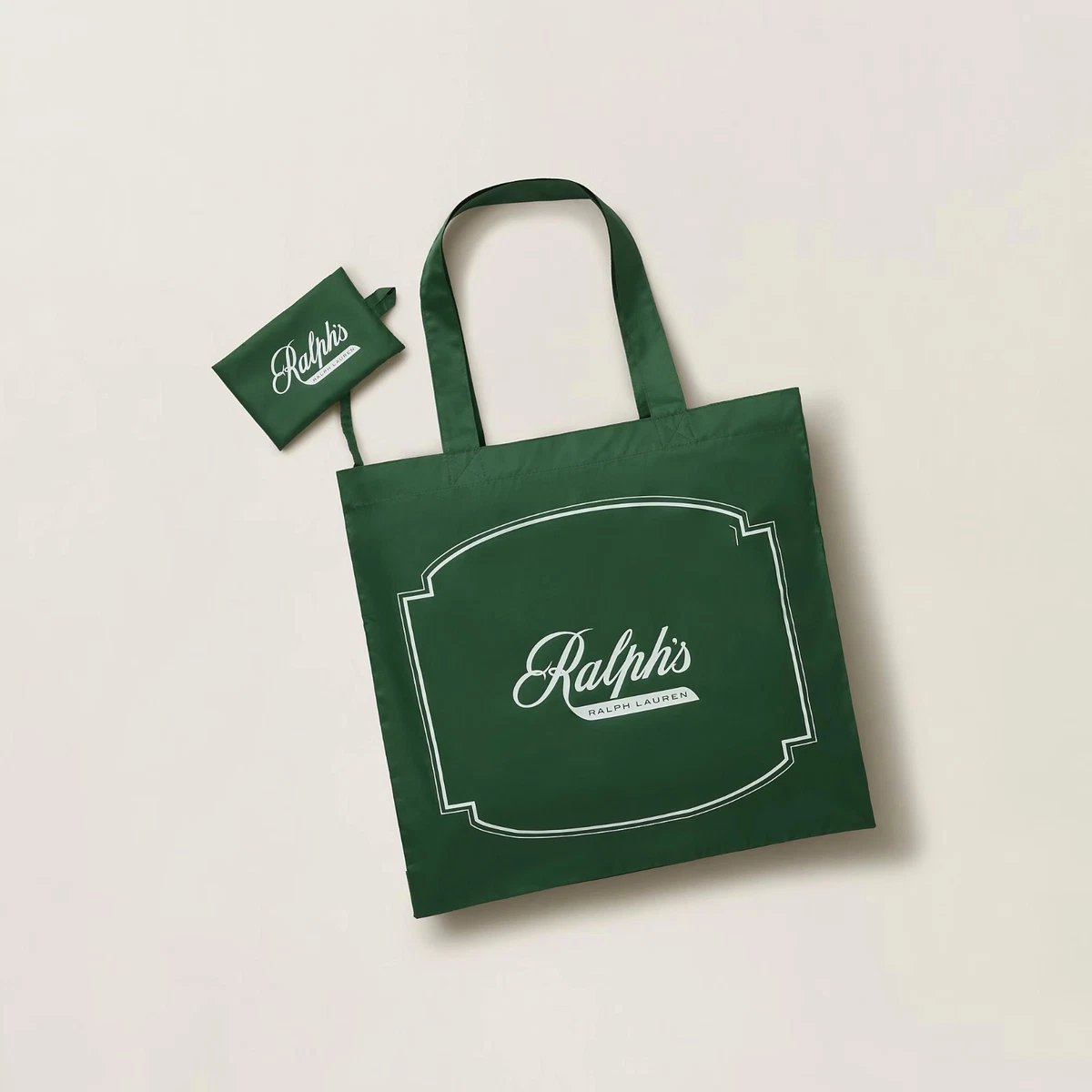 Ralph Lauren Ralph's Coffee Logo Packable Tote Bag Green Unisex NWT