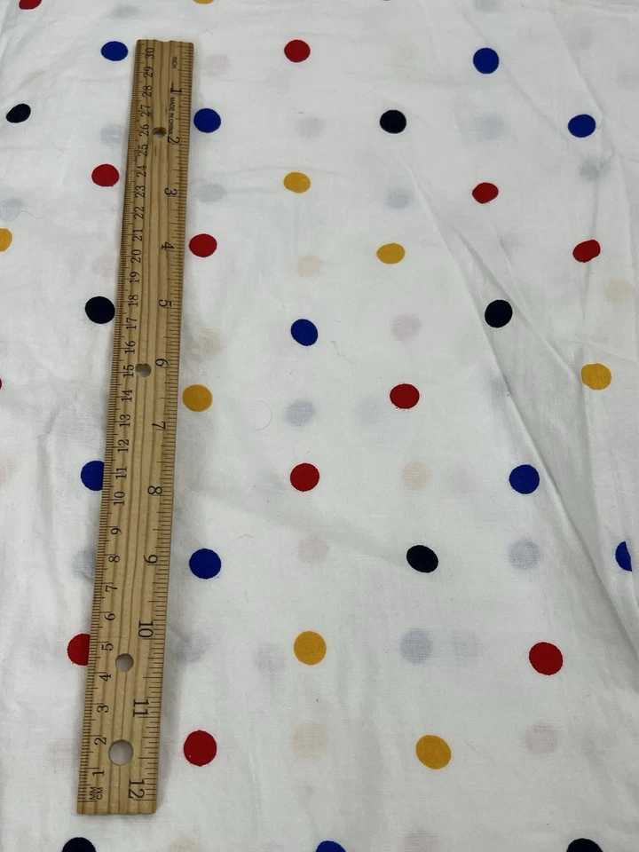 White with Colored Polka Dot Cotton Fabric 3.75 yards 58" Wide Unbranded - Image 3 of 4