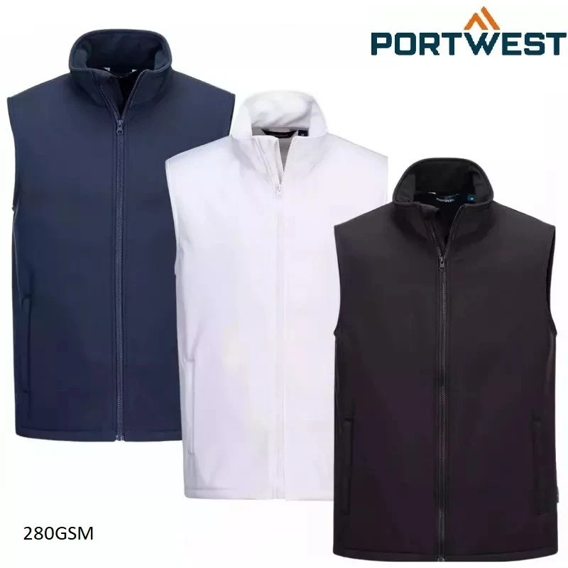 Portwest Mens Softshell Bodywarmer Fleece Lined Waterproof Sleeveless Work Gilet