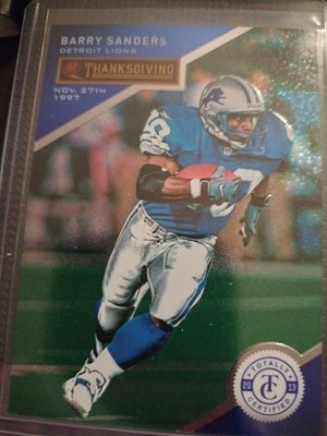 2013 Totally Certified Thaanksgiving Blue Barry Sanders 91/99 Lions