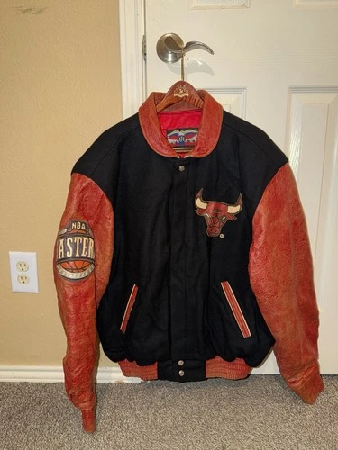 New RARE JH Design Jeff Hamilton 1993 Chicago Bulls Leather Wool Satin Jacket !! video thumbnail