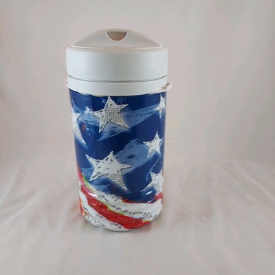 IGLOO 1 Quart Thermos Patriotic Stars Stripes Water Jug Drink Spout With Strap
