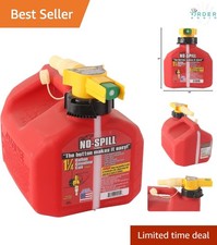 Poly Gas Can 1.25-Gallon Spill-Proof Red Fuel Container CARB Compliant