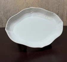 Royal Copenhagen  White Fluted Full Lace Oval  Relish Dish