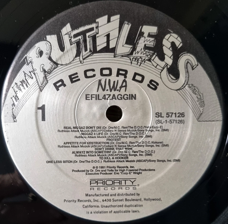 N.W.A. – Niggaz4life (Ruthless Records) 1991 US Import LP Album Vinyl - Image 3 of 4