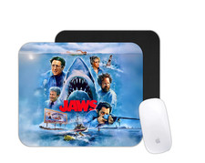Jaws Shark Attack Inspired Mouse Pad  Ocean Horror Movie Desk Mat
