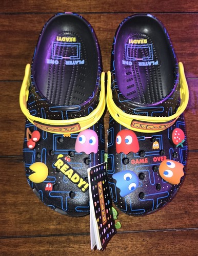 Crocs Pac Man Classic Clog Black Maze Ghosts 2023 Men’s Size 8 Women's ...