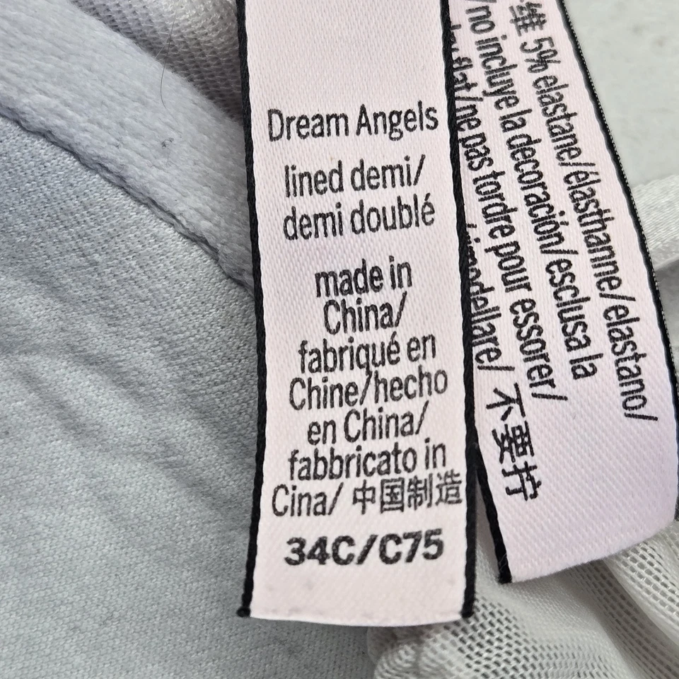 Sutiã Feminino Victoria's Secret 34C Branco Floral Dream Angels Forrado Demi Bordado - Imagem 4 de 4