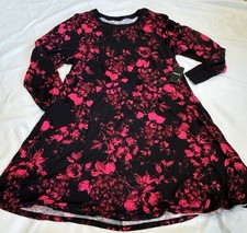 NWT Torrid Mini Jersey Skater Dress Puff Sleeve Size Women 1X Pink Floral/Black