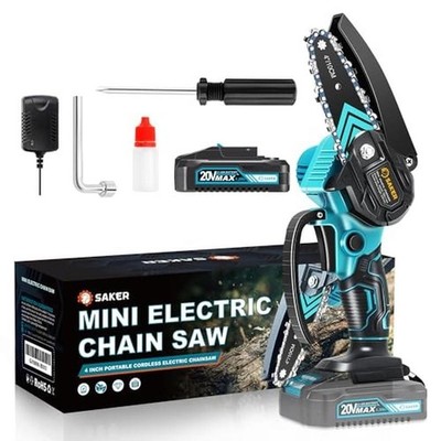 Portable Cordless Mini Chainsaw Rechargeable Handheld Pruning Tool Garden New
