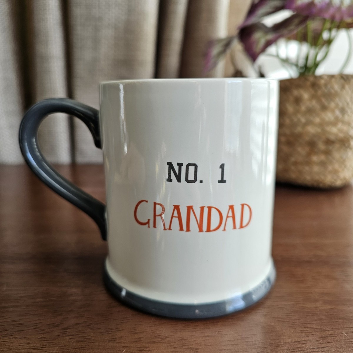 Sainsburys No Grandad Mug White Grey Tankard Gift Idea UK