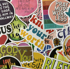 3-50pc Bible Verse Stickers Waterproof Inspirational Scripture Faith Decals