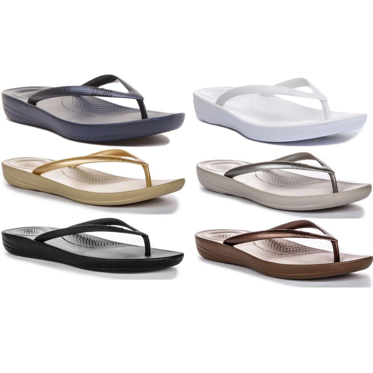 Fitflop Iqushion Ergonomic High Rebound Air Foam Womens Sandal Gold UK 3 - 8