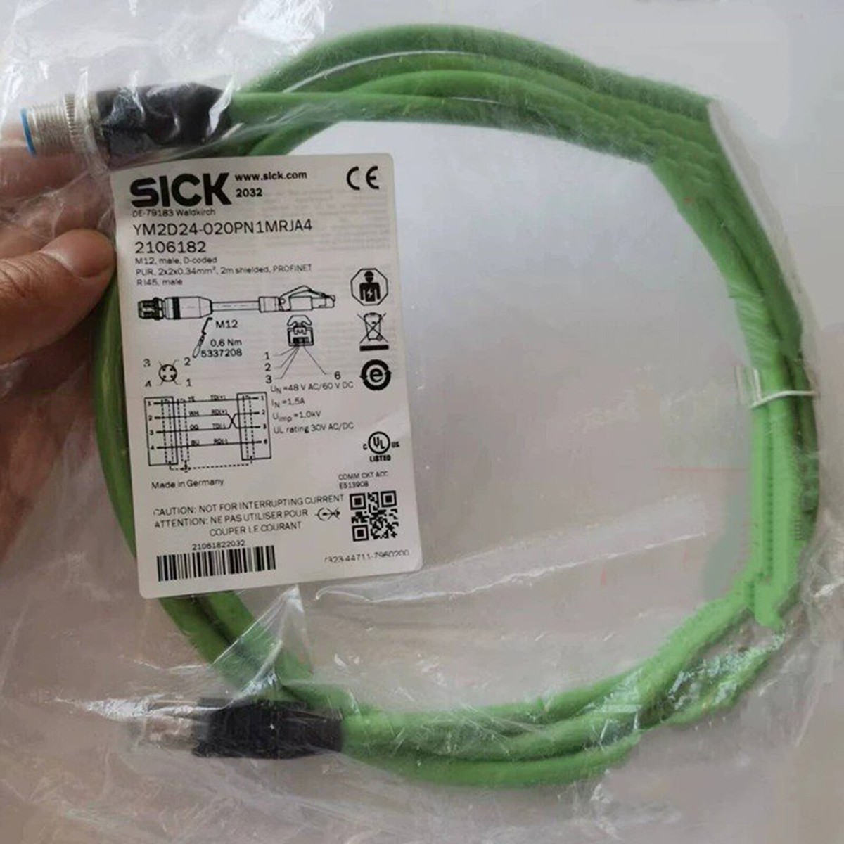 1PC NEW SICK YM2D24-020PN1MRJA4 2106182 Ethernet connection cable