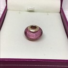 <!--F#f_0-->9K Gold Pink MURANO GLASS Slider Charm Made in Italy<!--F/-->