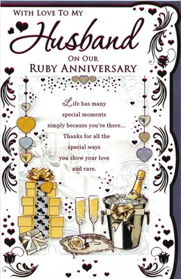 to my husband on our ruby wedding anniversary