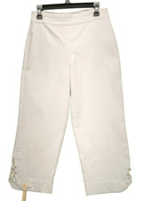 JM Collections Capri Comfort Waistband Size S white   P311