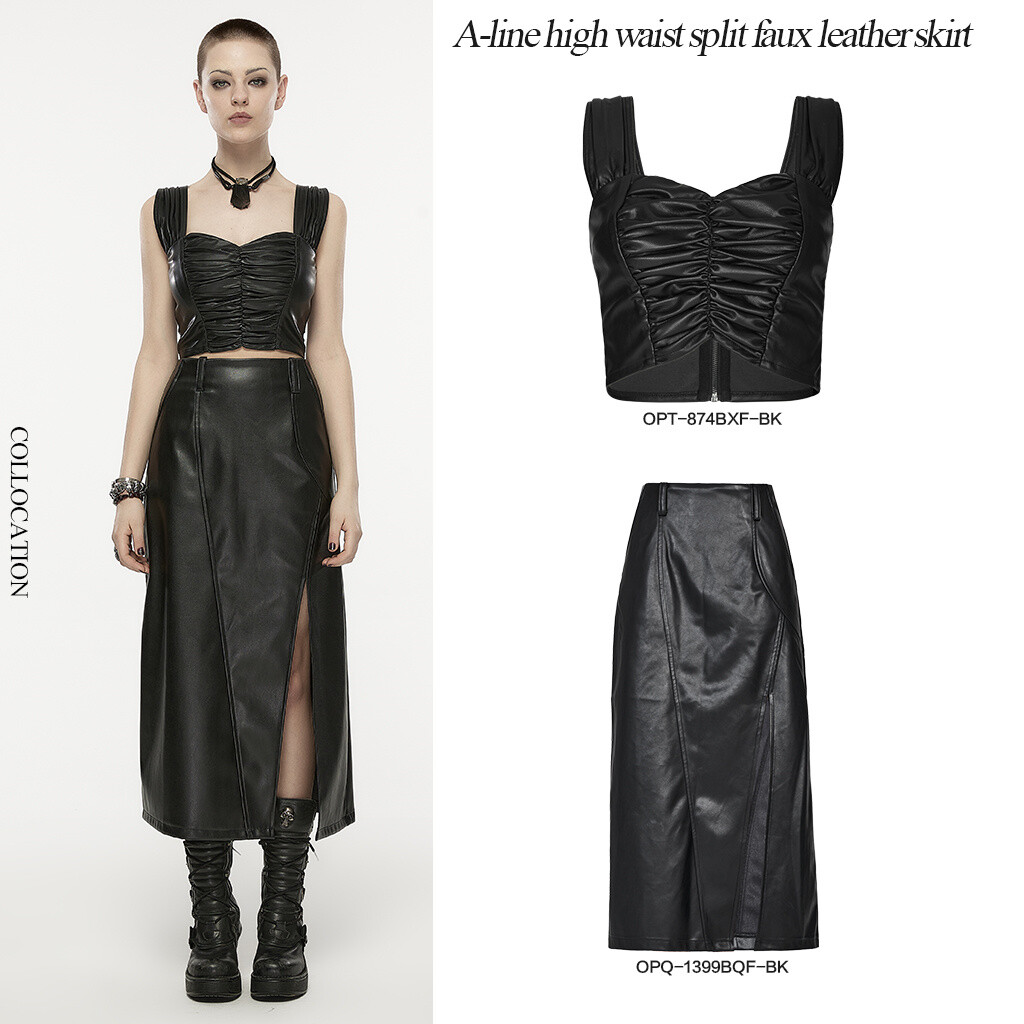 Punk Rave女式中号长裙个性不对称开叉裙 - 第 1 张/共 21 张