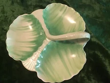 Antique Shelley Drip Ware or Earthenware Three Section Dish wih Handle