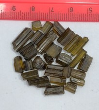 50 Carat Natural Epidote Facet Rough & Crystals Lot From Pakistan Gemstone