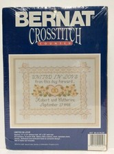 BERNAT Cross Stitch "United in Love" Brand New Sealed Kit 95-4176-00 11" x 14"