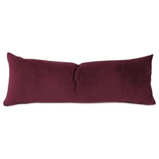 Velvet Extra Long Lumbar Pillow Cover 13x36 in Burgundy