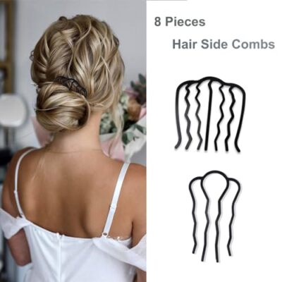8 Pieces Hair Side Comb Metal Hair Comb Clips French Twist  display picture 1