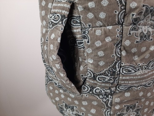Karl Kani Paisley Jacket Men's Size XS Corduroy Brown Cotton Puffer Coat Floral - Picture 7 of 18