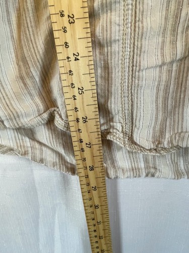 Point Zero Orange Label Mens Striped Linen Button Down Shirt Size M - Picture 10 of 12